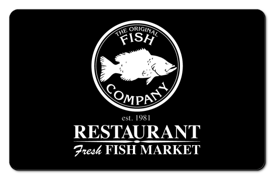 The original fish company logo on a black background