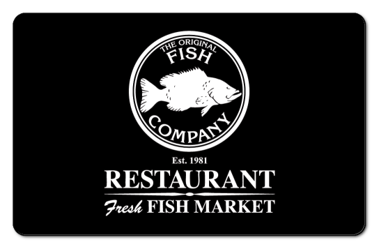 The original fish company logo on a black background